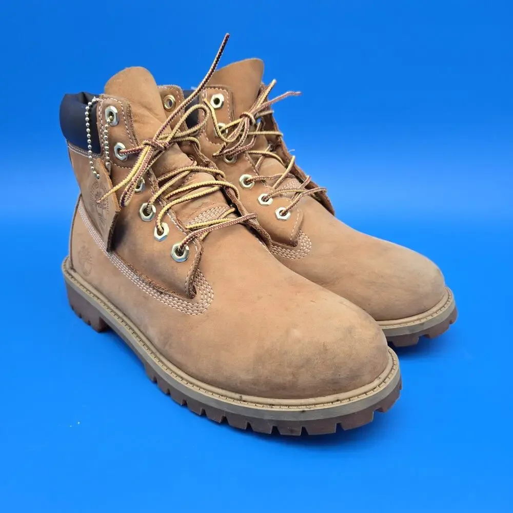 Timberland 6 Inch Premium Waterproof Boots Junior 7 Wheat Nubuck 12909